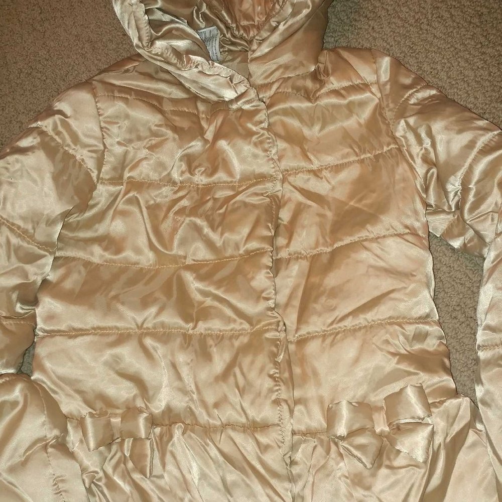 Gold Metallic Hooded Bubble Coat Gymboree 7/8